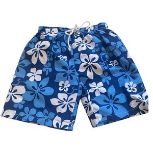 Big Fish by Sweet Potatoes Blue Floral Swim Shorts NWT size 2T